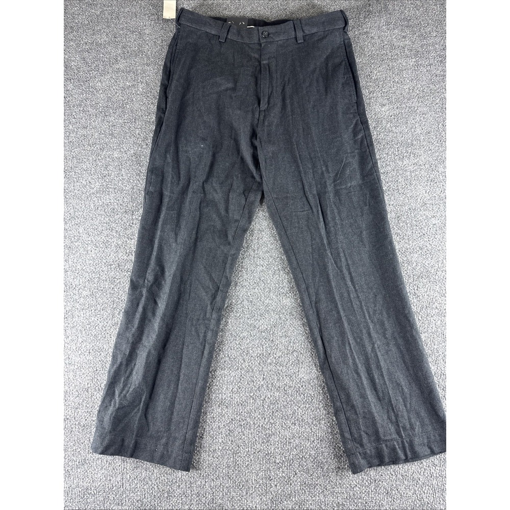 Roundtree & Yorke Mens Flat Front Classic Pants Charcoal Gray Stretch 34x30 NWT - Picture 1 of 9
